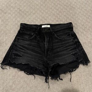 MOUSSY BLACK DENIM SHORTS